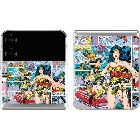 DC Comics Wonder Woman Comic Blast Galaxy Z Flip4 5G Skin